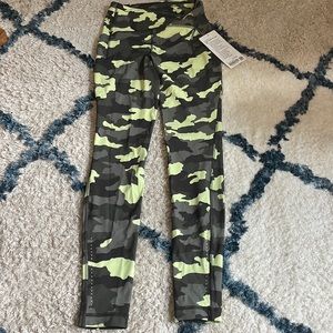 Lululemon black grey and neon camouflage leggings